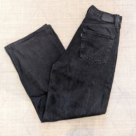 Black High Loose Levi Jeans - Picture 1 of 4